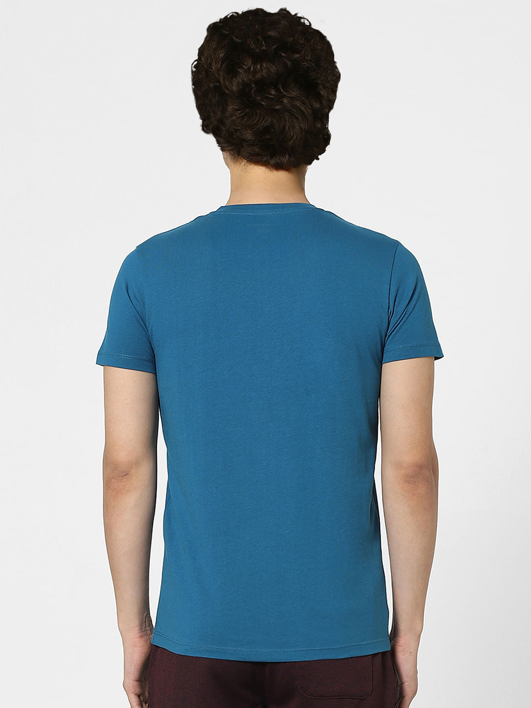 Blue Graphic Print Crew Neck T-shirt