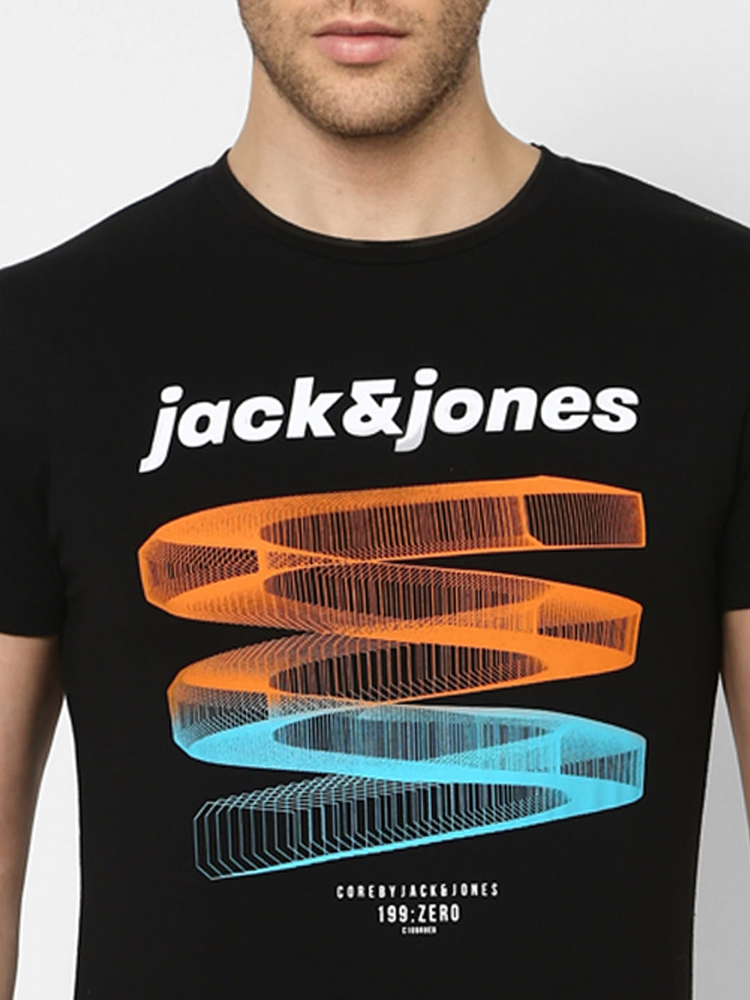 Black Graphic Print Crew Neck T-shirt