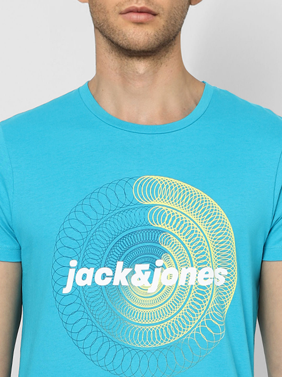 Blue Graphic Print Crew Neck T-shirt
