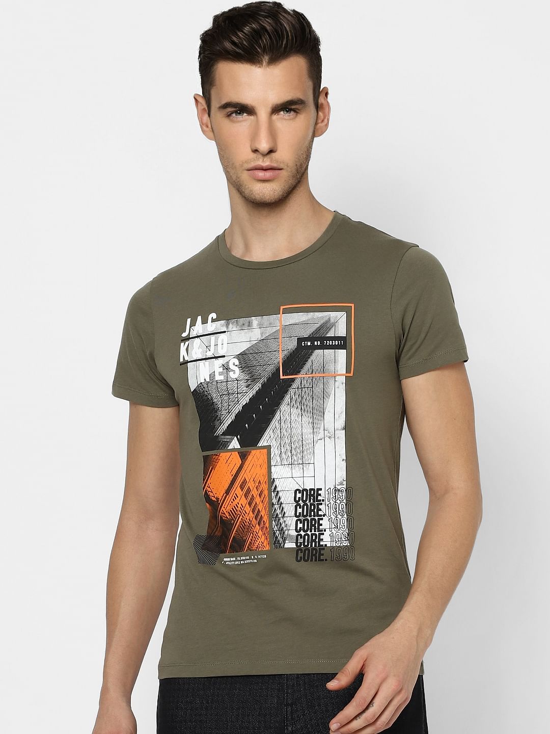 Green Graphic Print Crew Neck T-shirt