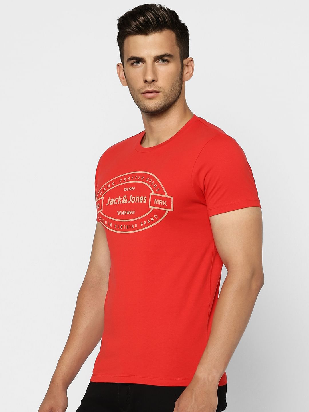 Red Graphic Print Crew Neck T-shirt