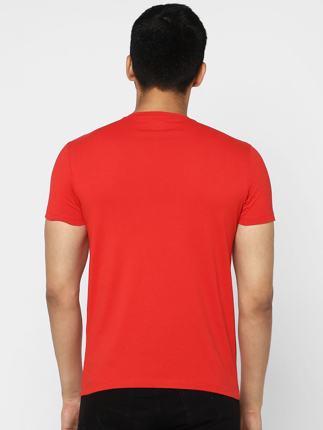 Red Graphic Print Crew Neck T-shirt