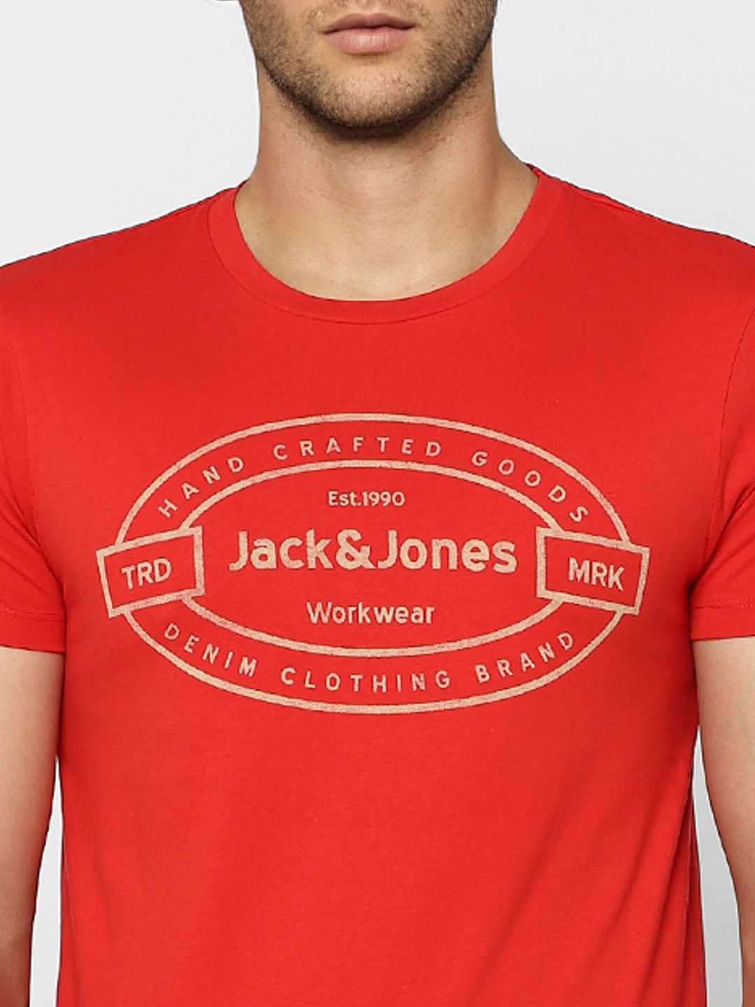 Red Graphic Print Crew Neck T-shirt
