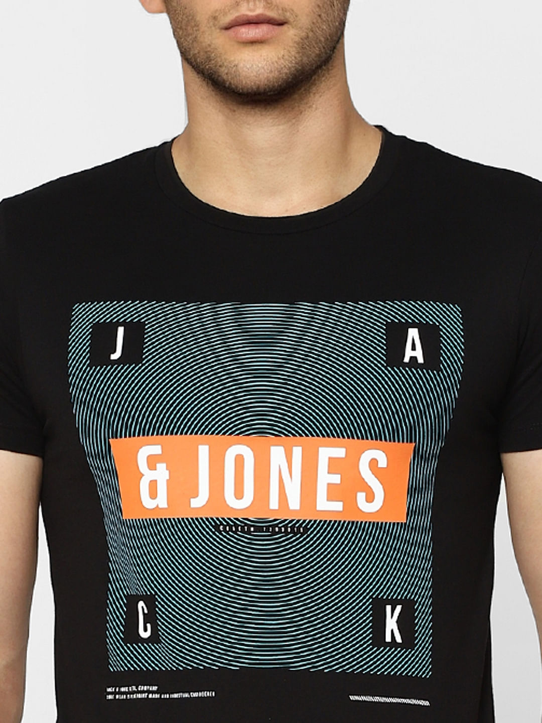 Black Graphic Print Crew Neck T-shirt