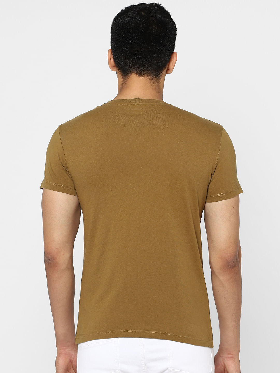 Brown Graphic Print Crew Neck T-shirt