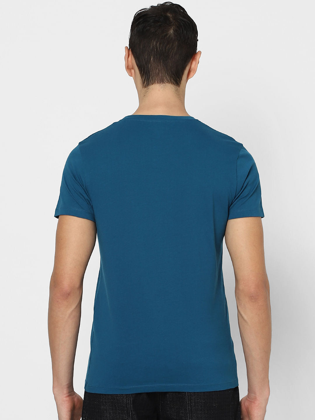 Blue Graphic Print Crew Neck T-shirt