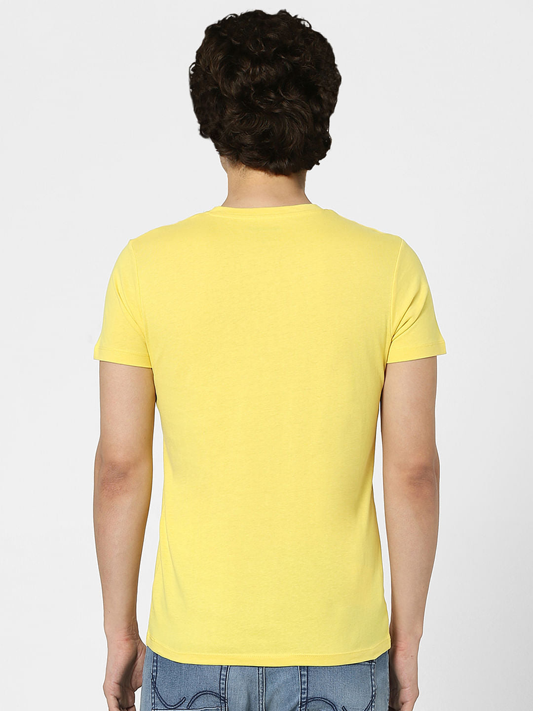 Yellow Graphic Print Crew Neck T-shirt