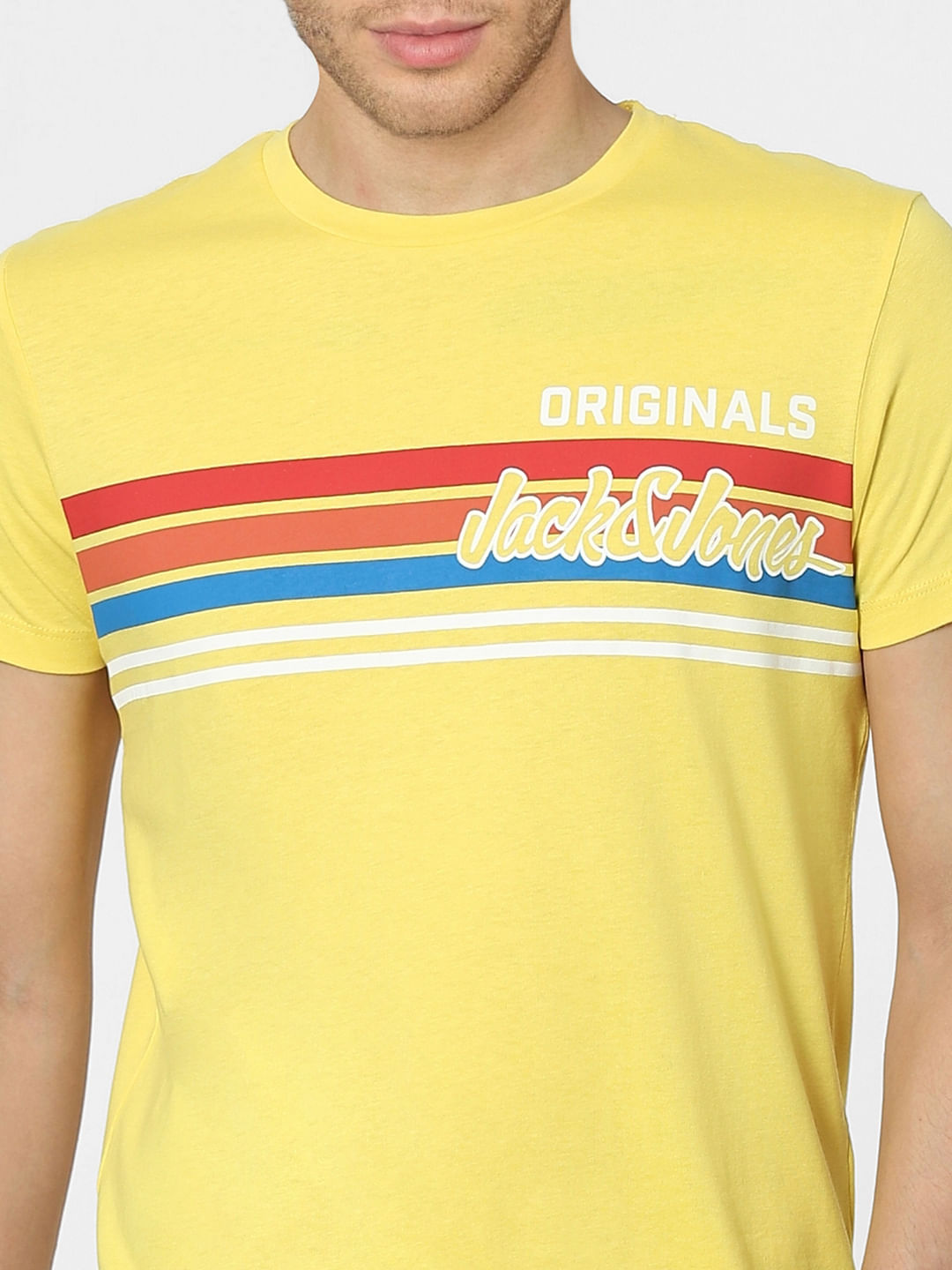 Yellow Graphic Print Crew Neck T-shirt