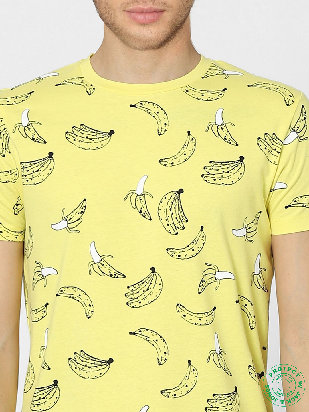 Yellow Graphic Print Crew Neck T-shirt