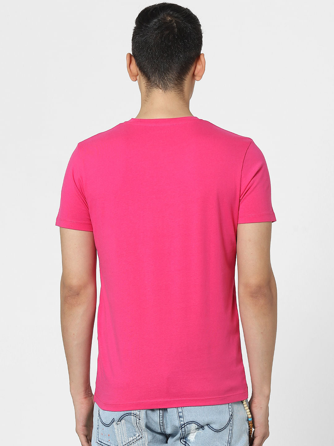 Pink Graphic Print Crew Neck T-shirt