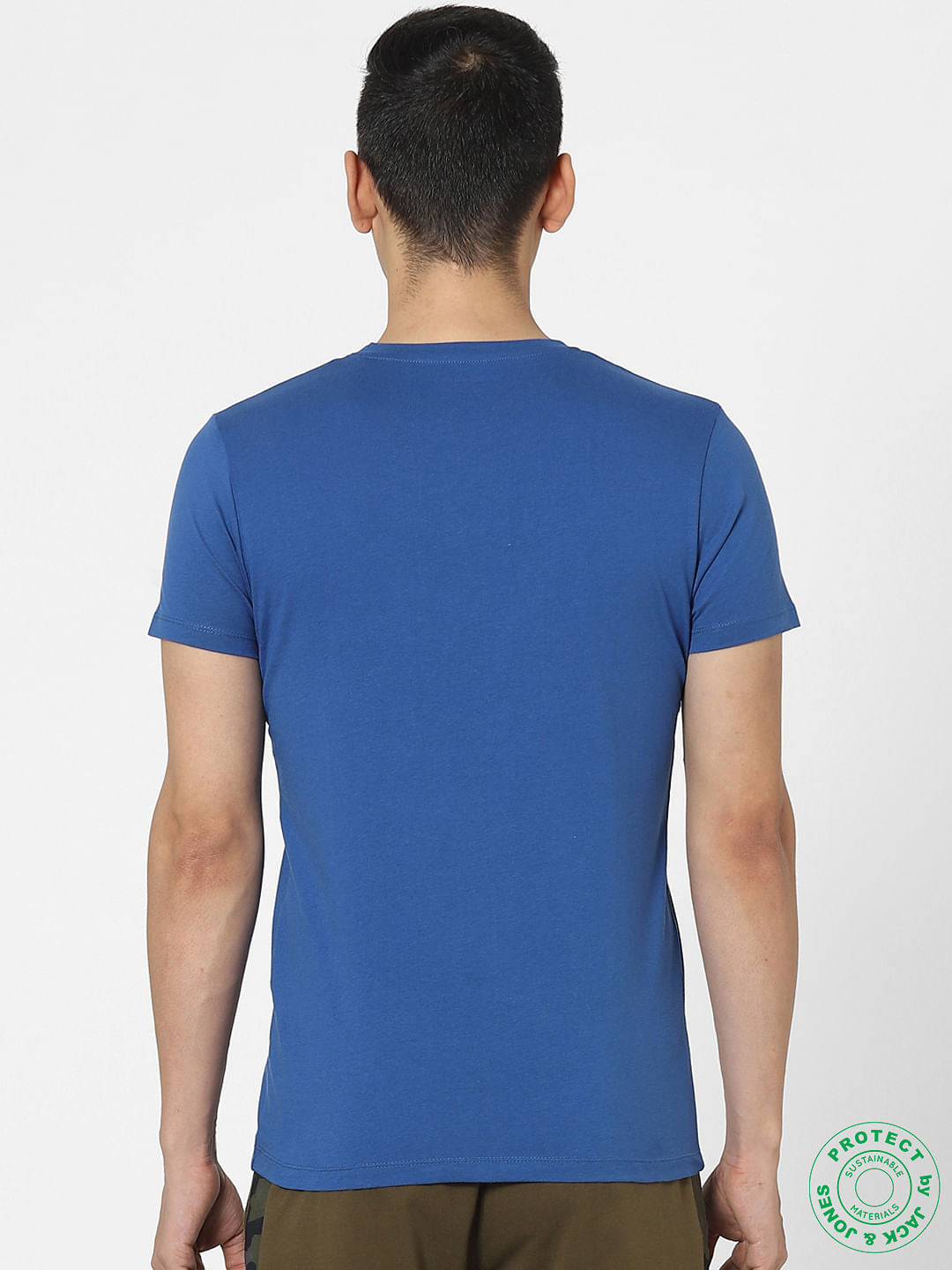 Blue Graphic Print Crew Neck T-shirt