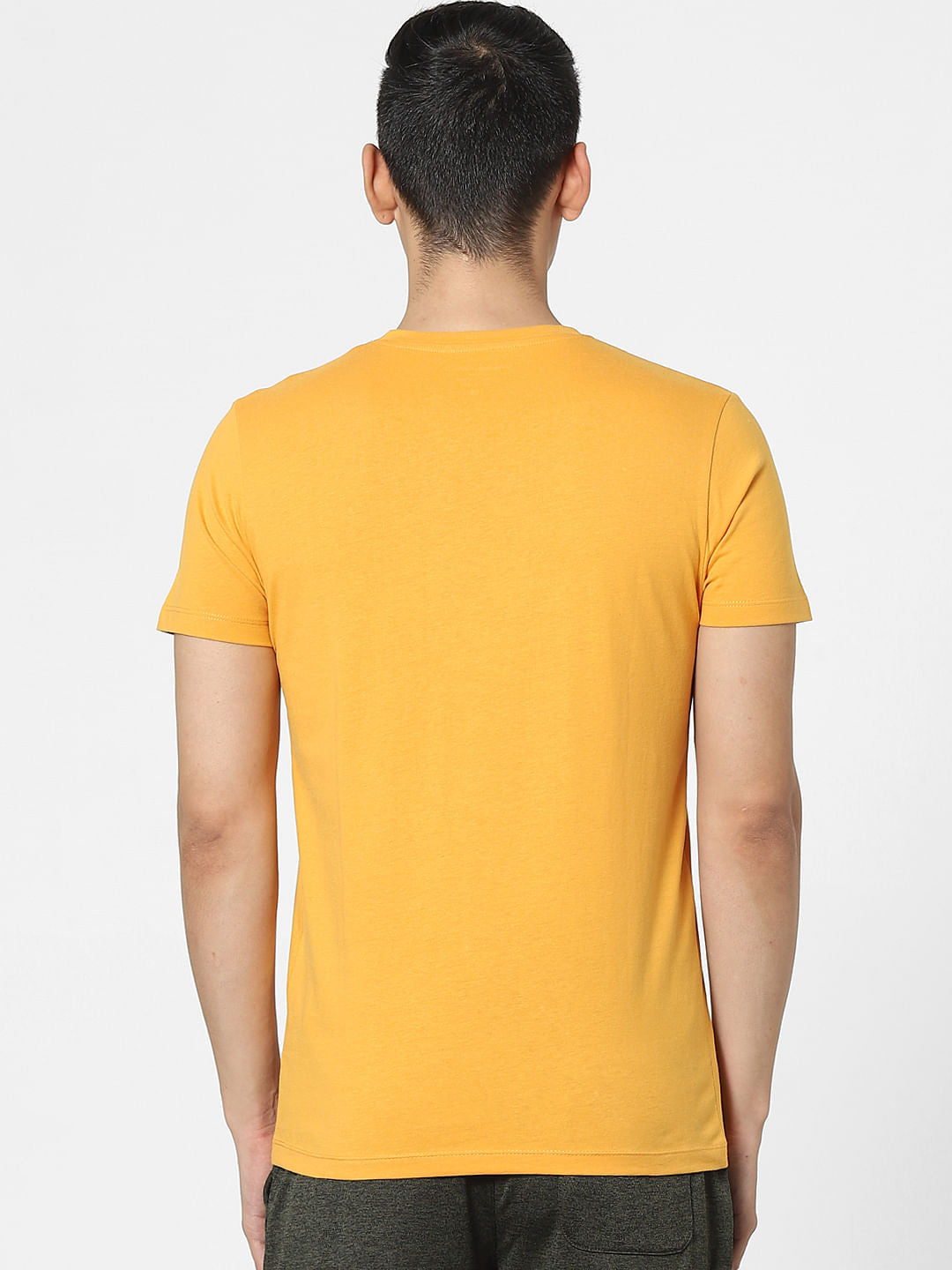 Yellow Graphic Print Crew Neck T-shirt