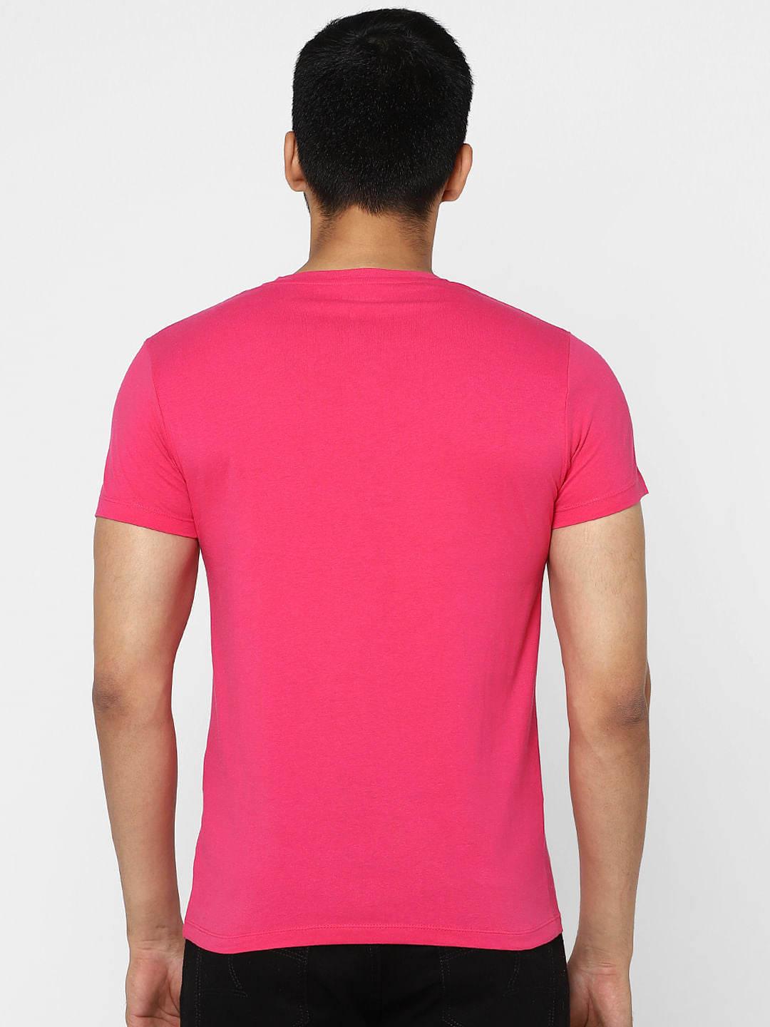 Pink Graphic Print Crew Neck T-shirt