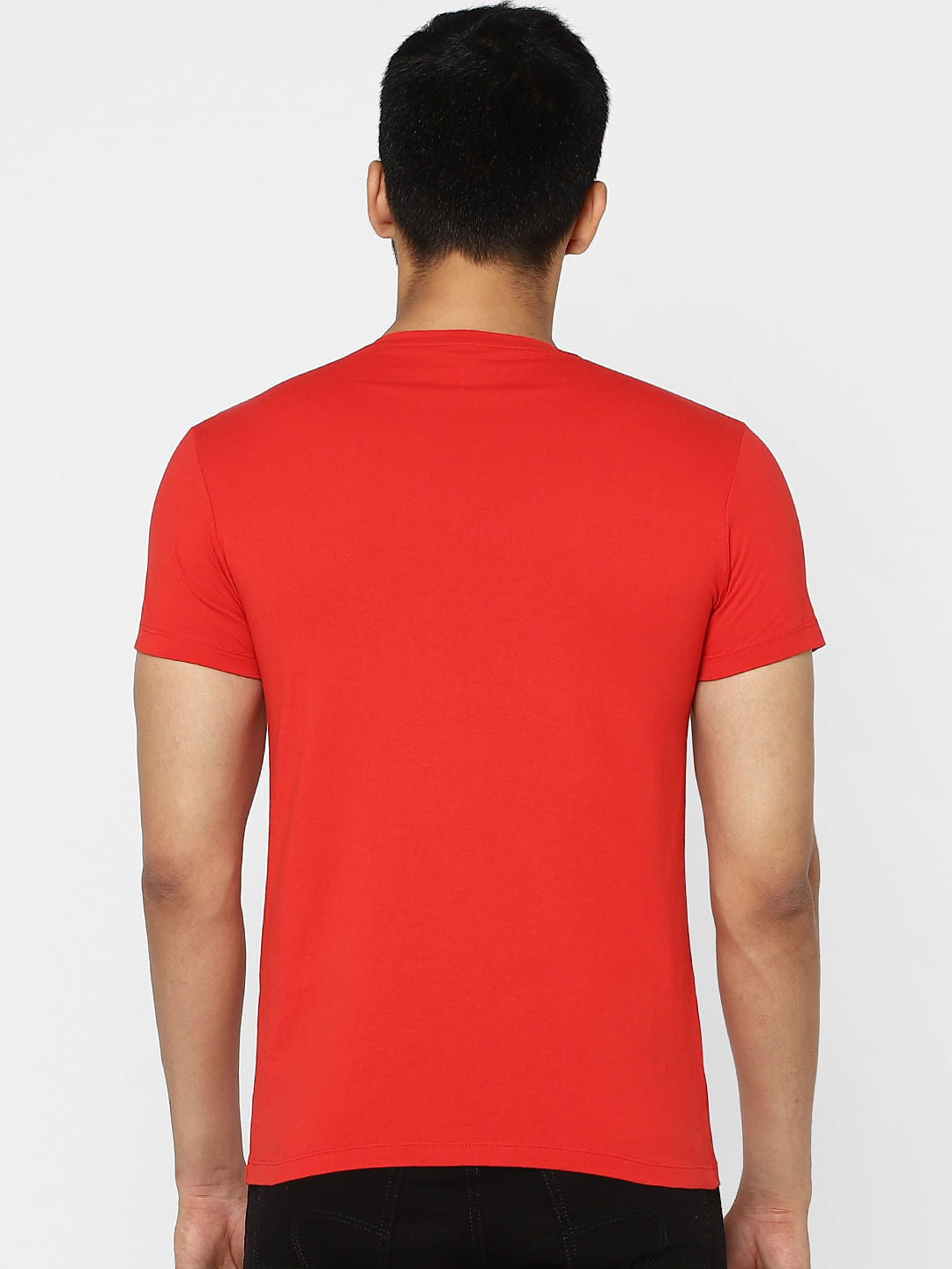 Red Graphic Print Crew Neck T-shirt