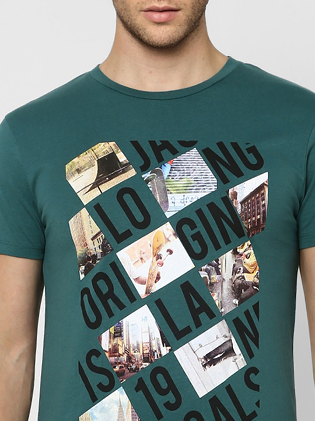 Green Graphic Print Crew Neck T-shirt