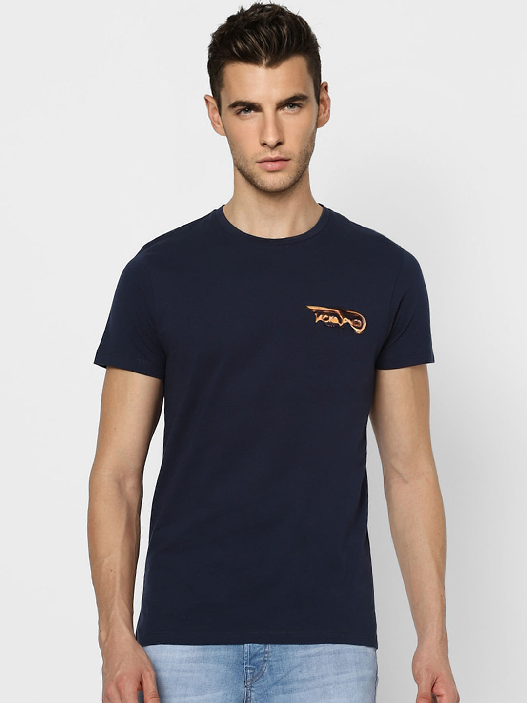 Dark Blue Crew Neck T-shirt