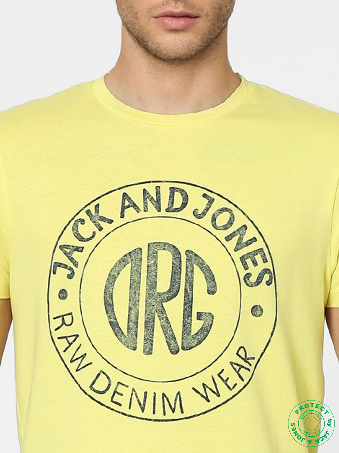 Yellow Graphic Print Crew Neck T-shirt