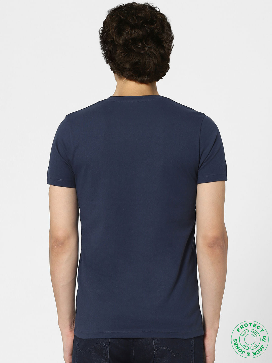 Blue Graphic Print Crew Neck T-shirt
