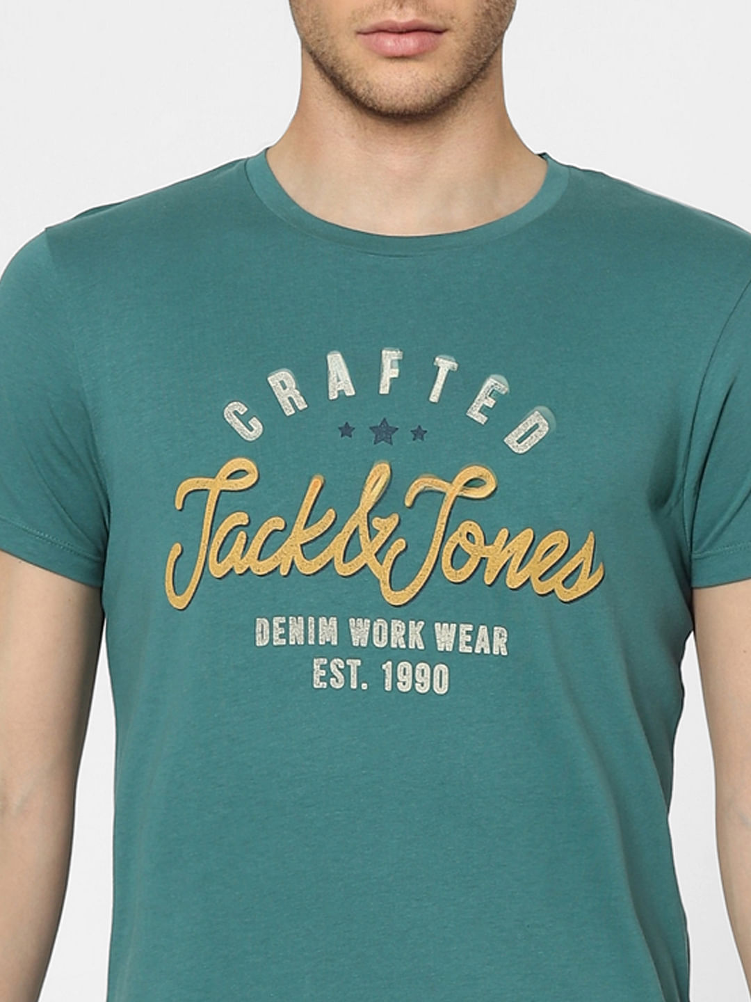 Green Graphic Print Crew Neck T-shirt
