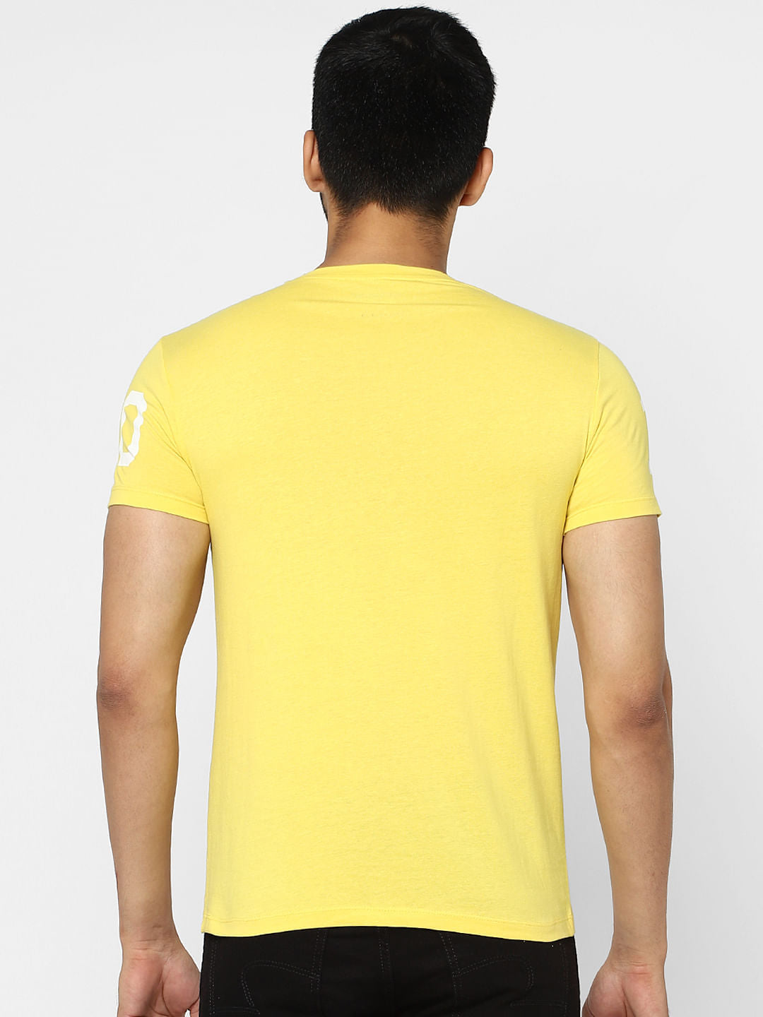 Yellow Graphic Print Crew Neck T-shirt