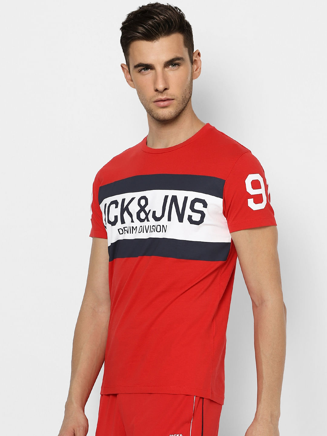 Red Graphic Print Crew Neck T-shirt