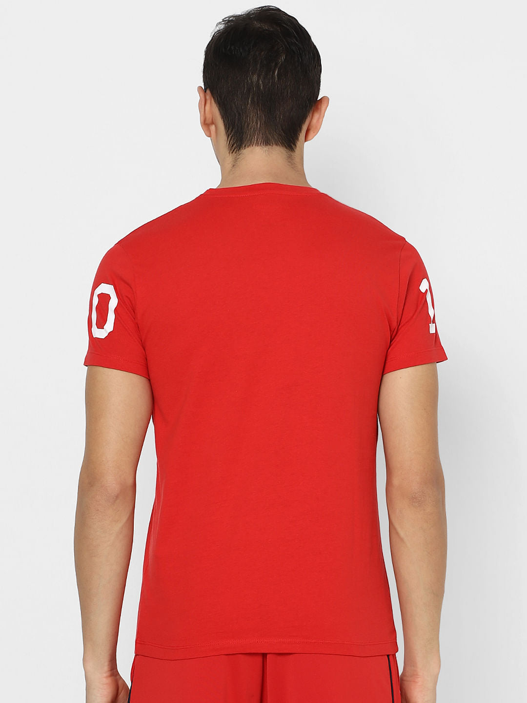 Red Graphic Print Crew Neck T-shirt