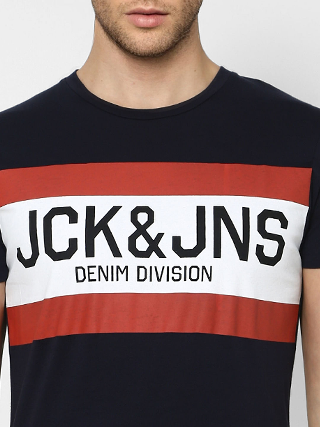 Navy Blue Graphic Print Crew Neck T-shirt