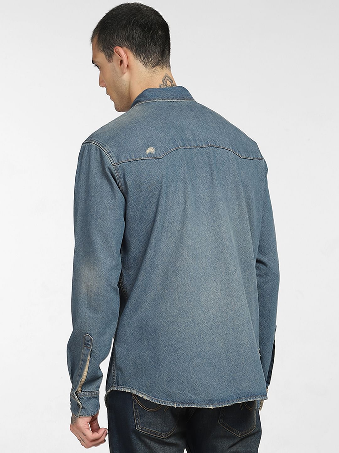 Blue Washed Denim Shirt