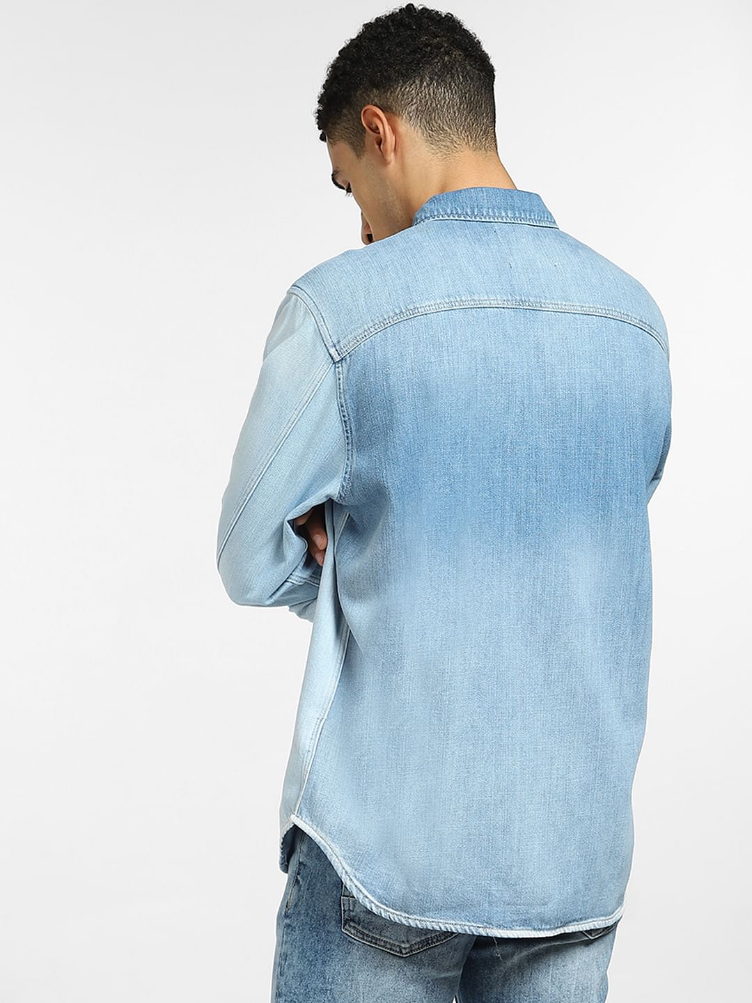 Blue Oversized Denim Full Sleeves Shirt