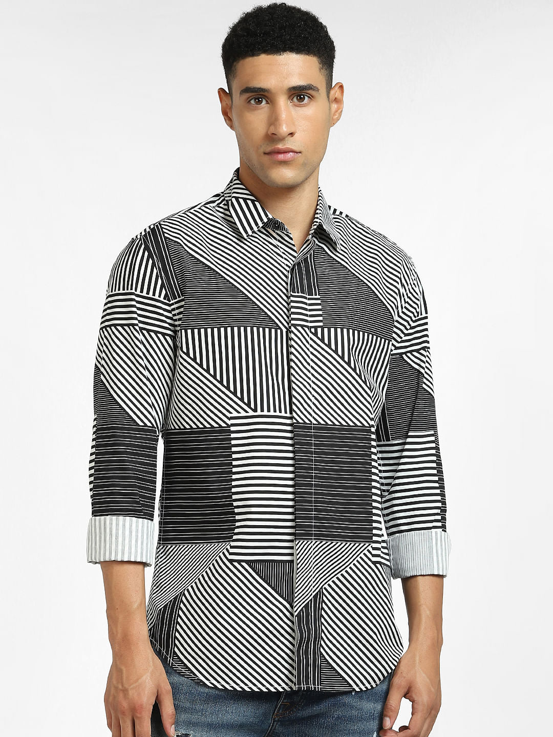 White Striped Full Sleeves Shirt