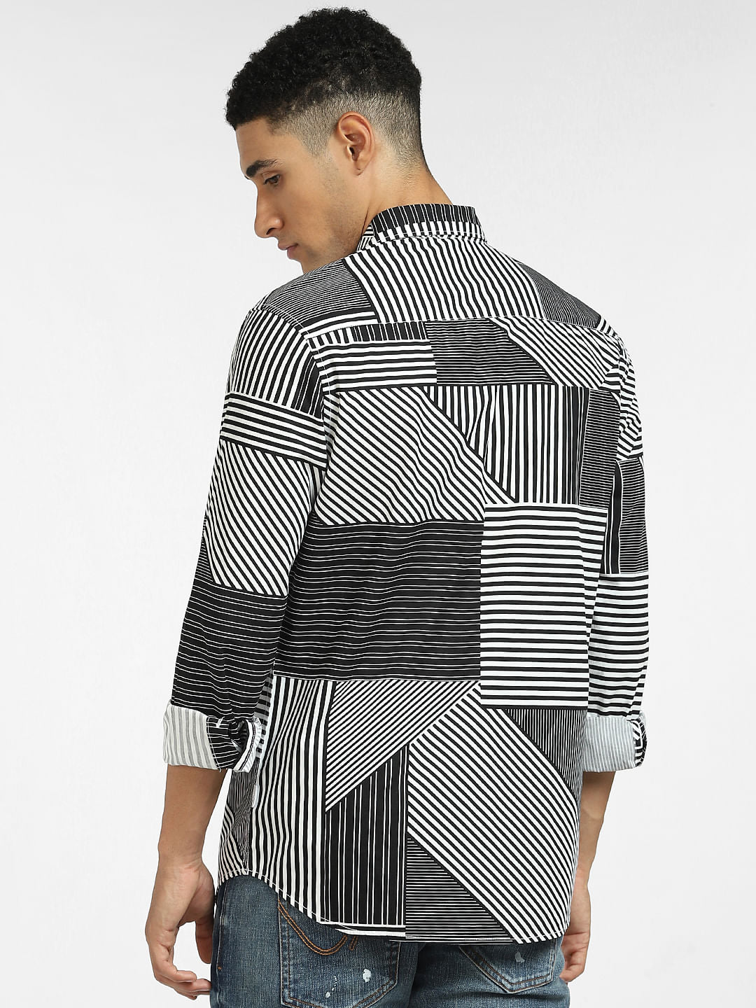 White Striped Full Sleeves Shirt