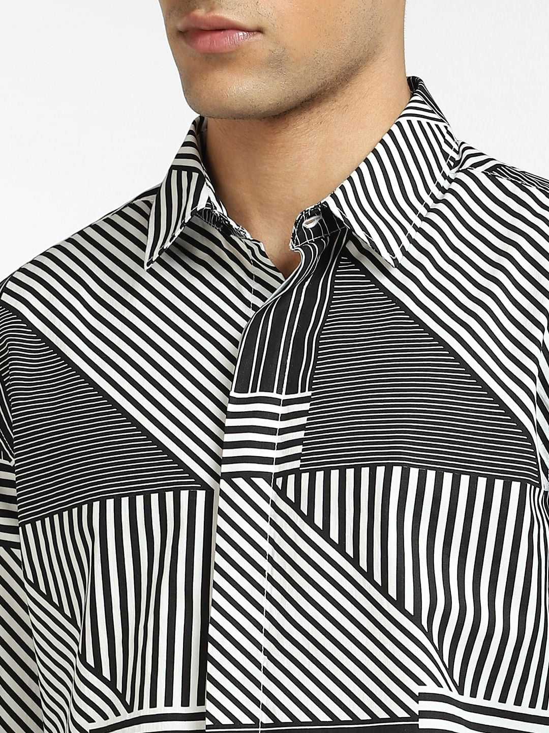 White Striped Full Sleeves Shirt