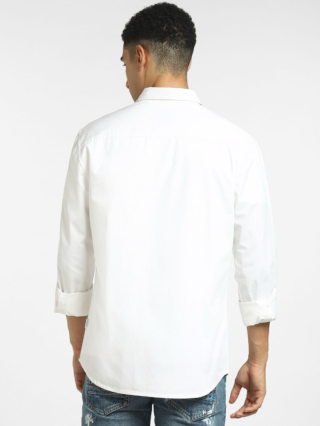 White Graphic Print Full Sleeves Shirt