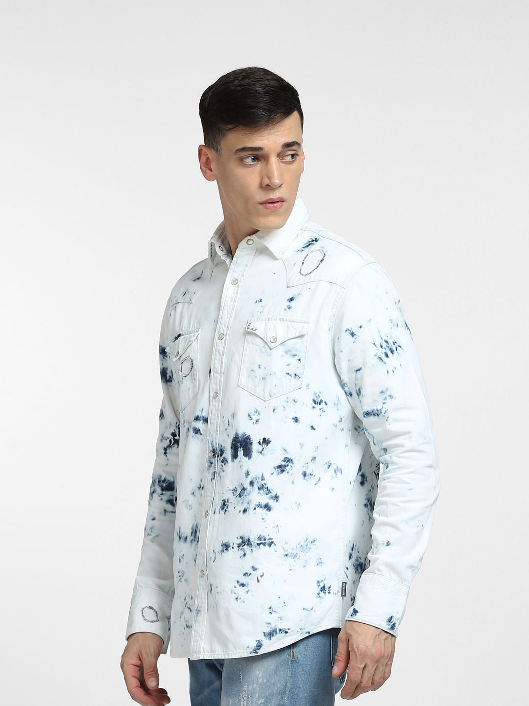 Blue Blotched Indigo Shirt