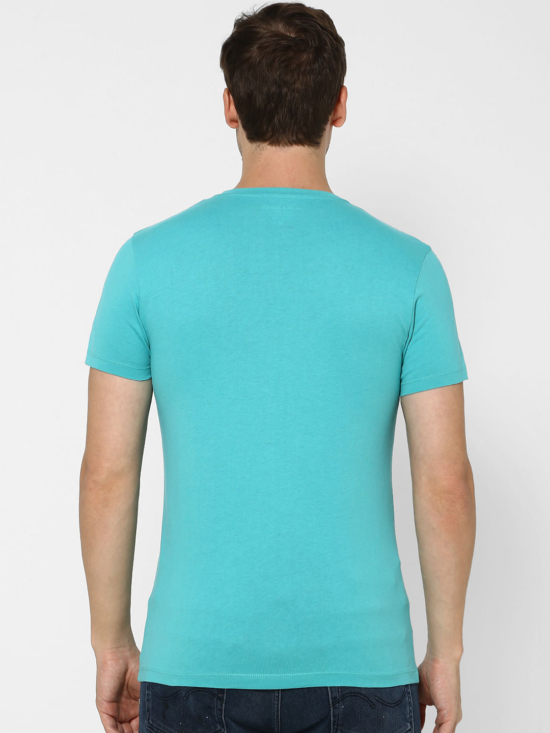 Blue Logo Print Crew Neck T-shirt