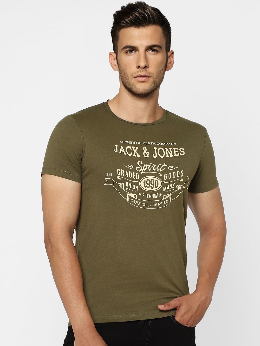 Green Graphic Print Crew Neck T-shirt