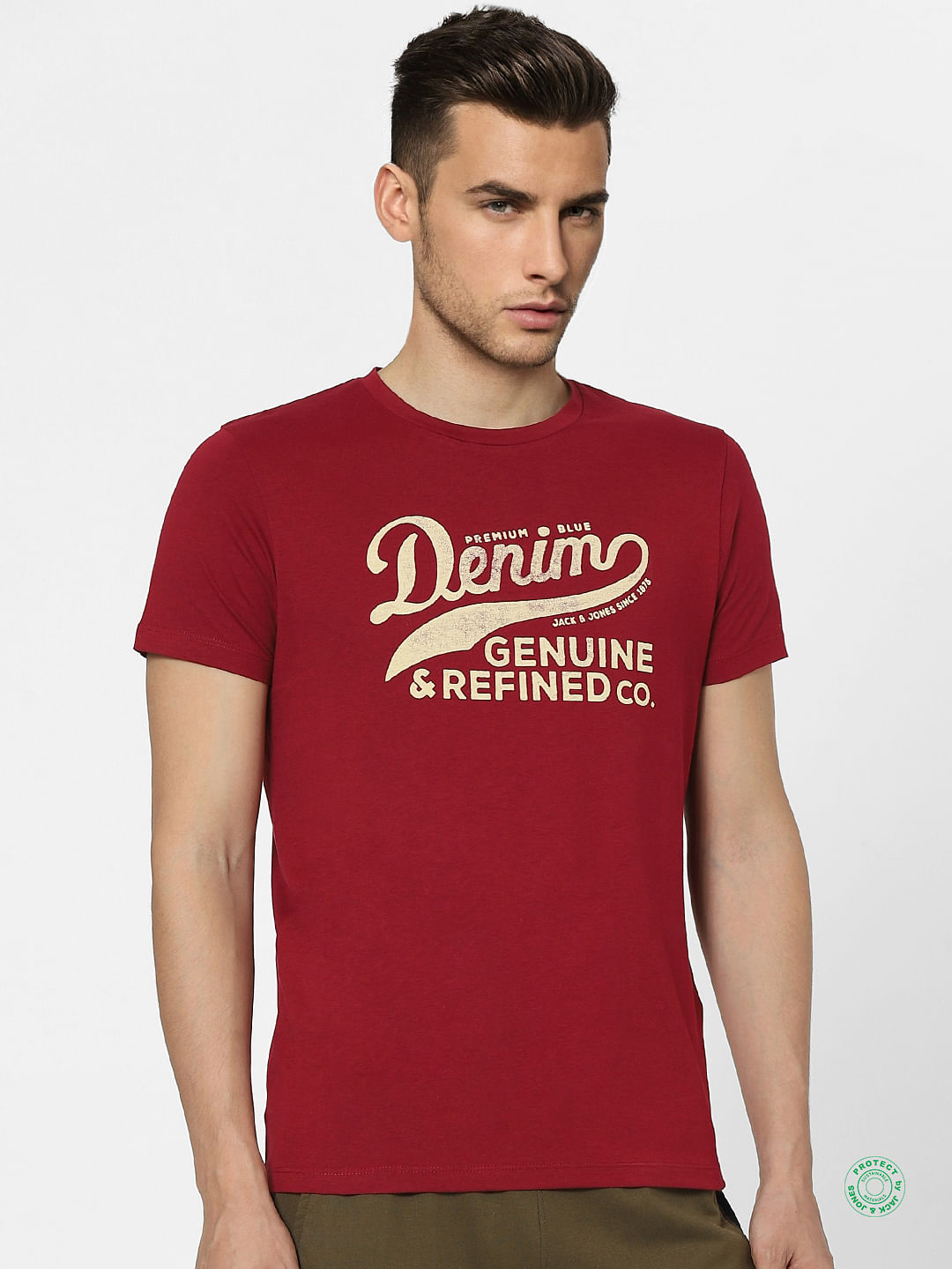Red Graphic Print Crew Neck T-shirt