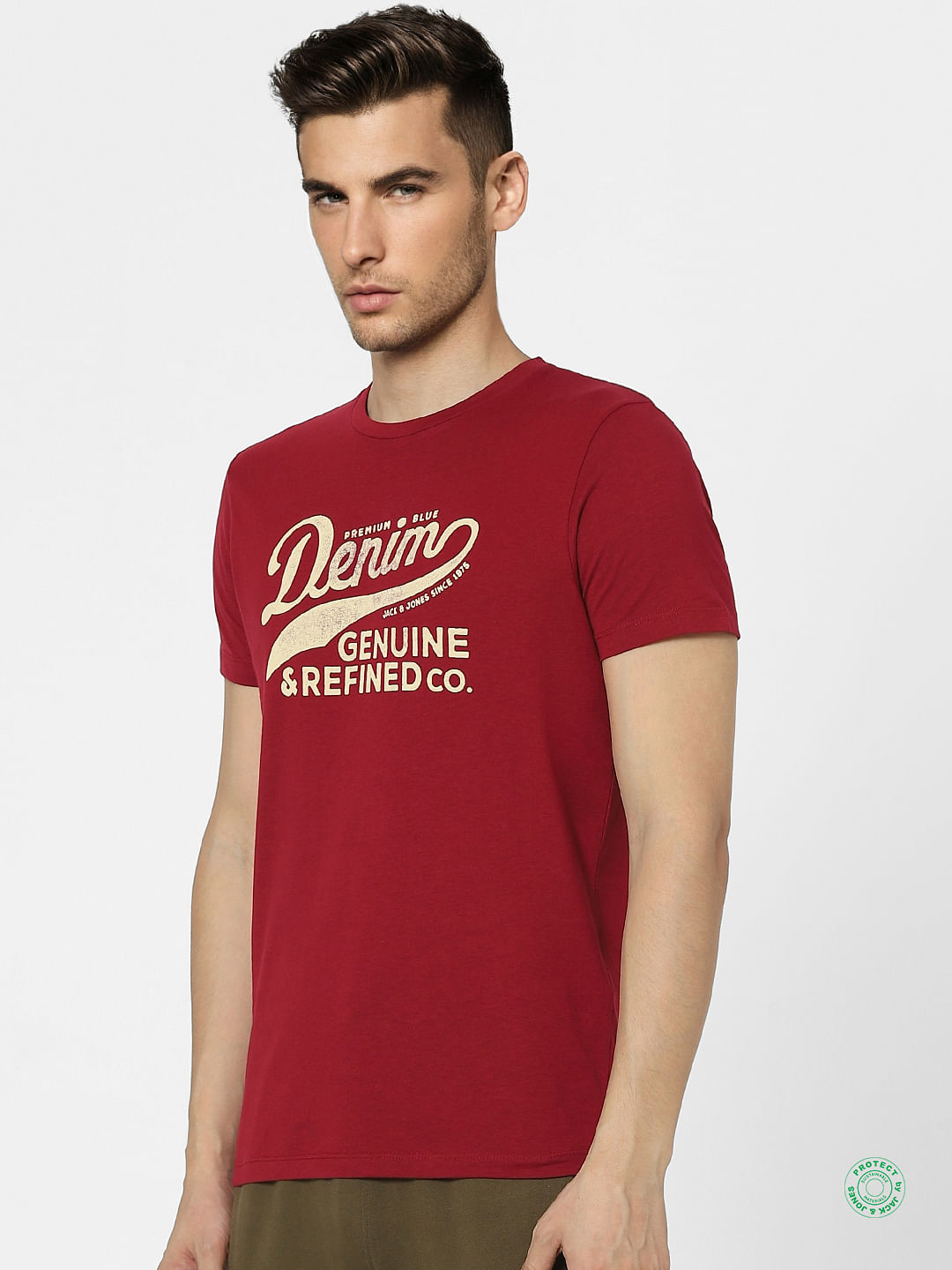Red Graphic Print Crew Neck T-shirt