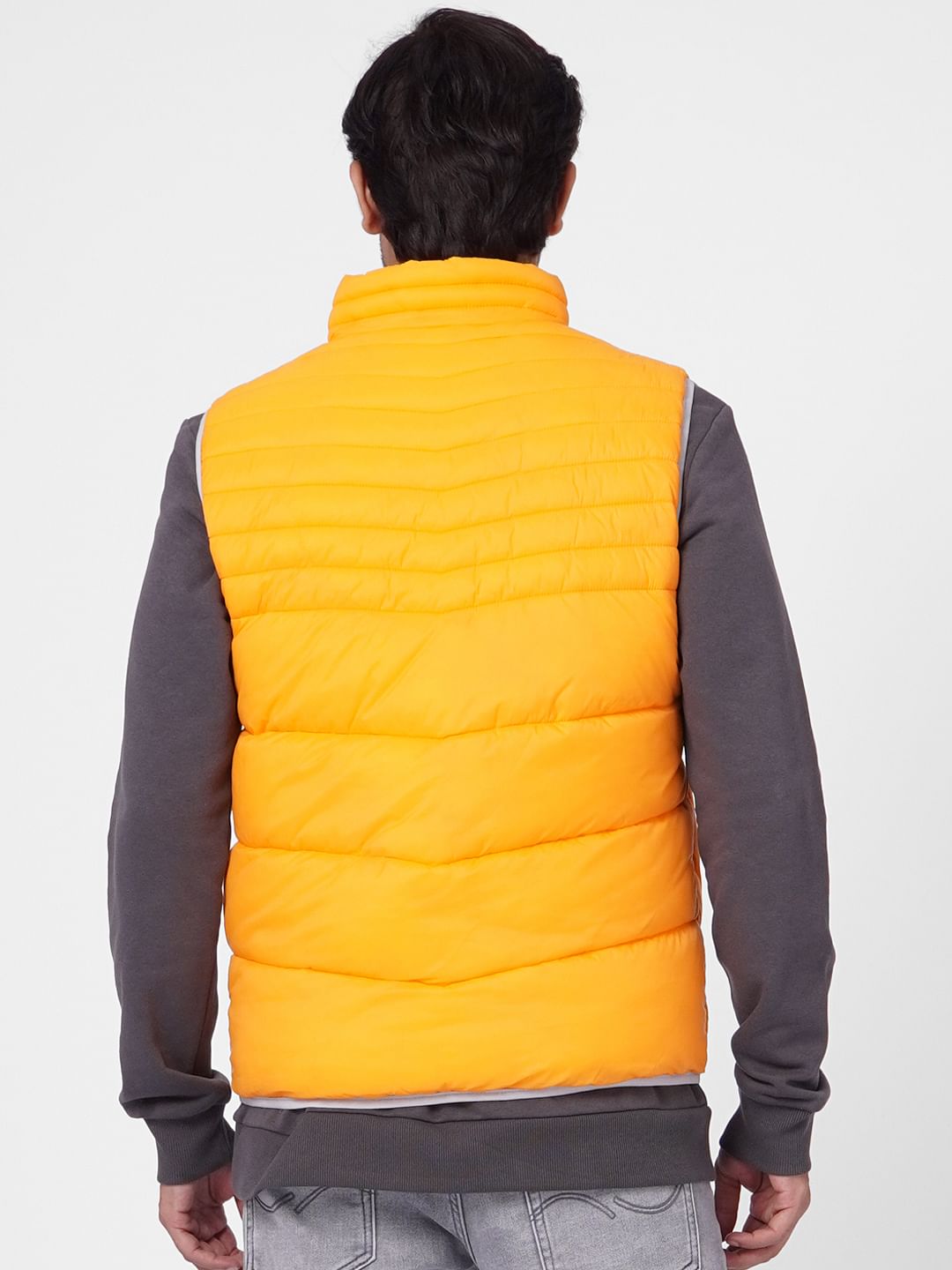 Orange Puffer Vest Jacket
