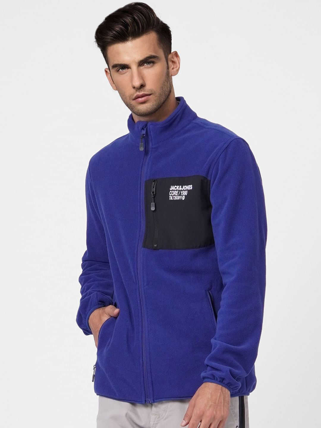 Blue Zip Up Fleece Jacket