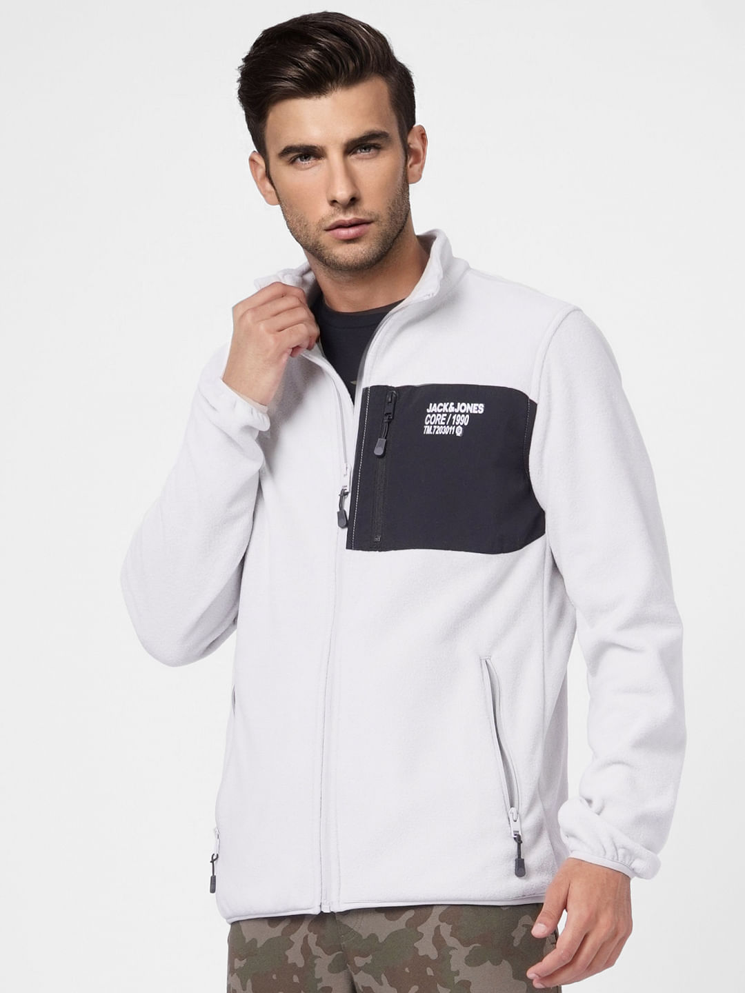 Grey Zip Up Fleece Jacket