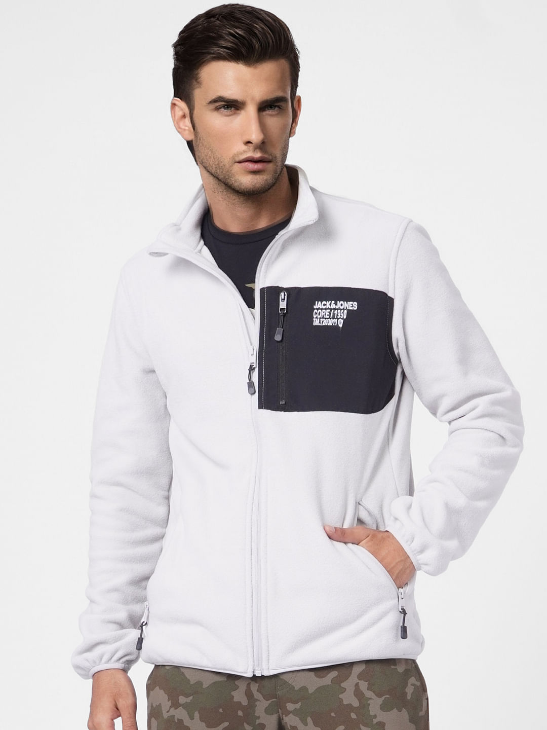 Grey Zip Up Fleece Jacket