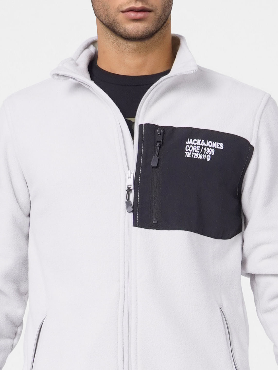 Grey Zip Up Fleece Jacket