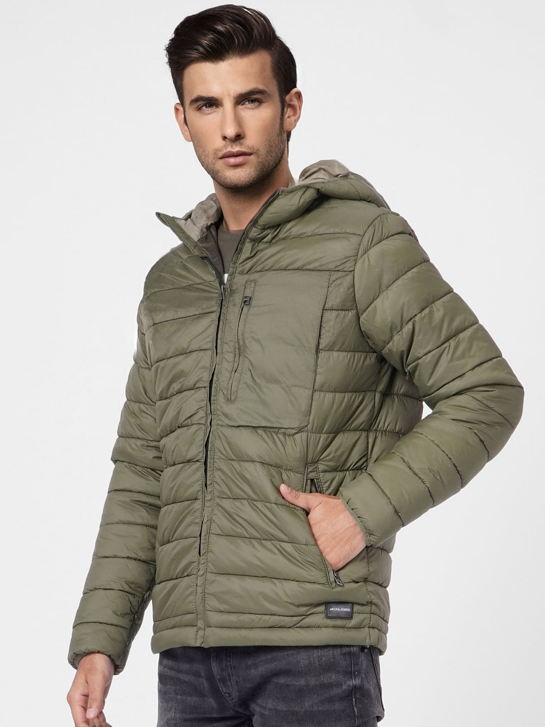 Green Hooded Puffer Jacket