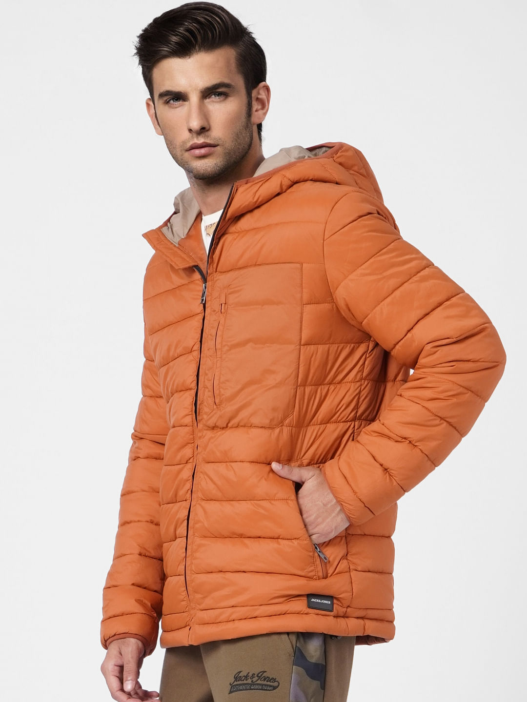 Brown Hooded Puffer Jacket