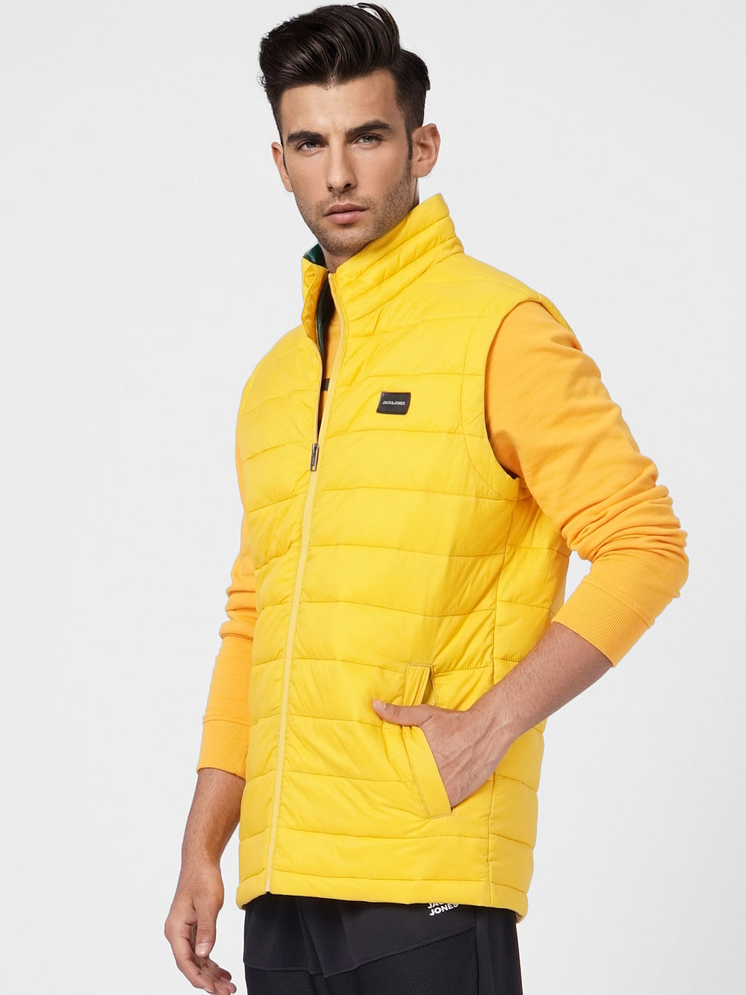 Yellow Puffer Vest Jacket