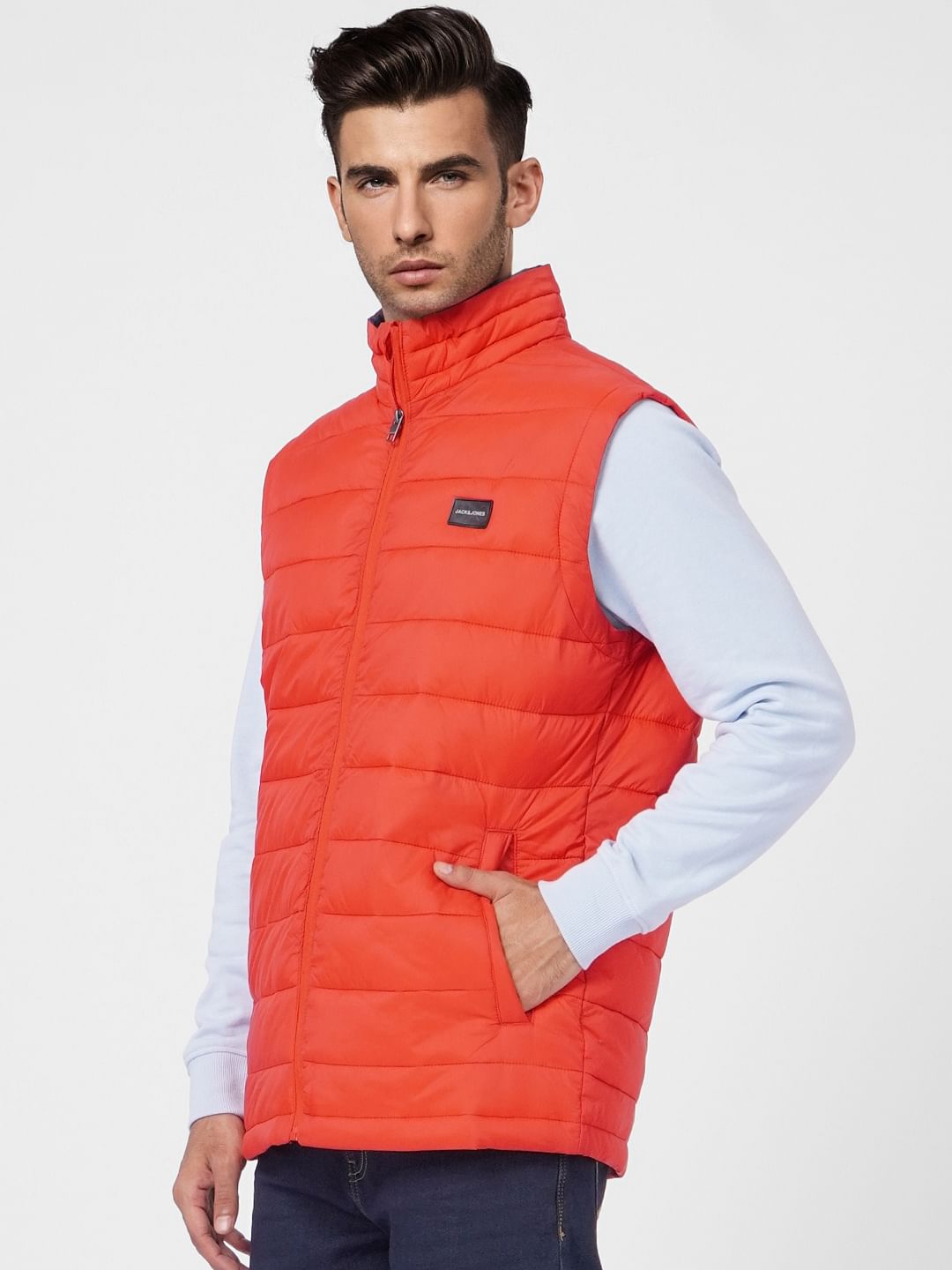 Red Puffer Vest Jacket
