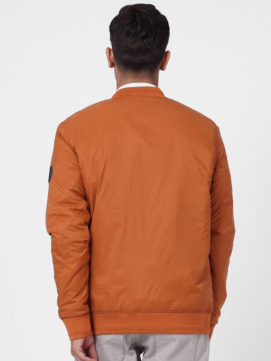 Brown Zip Up Bomber Jacket