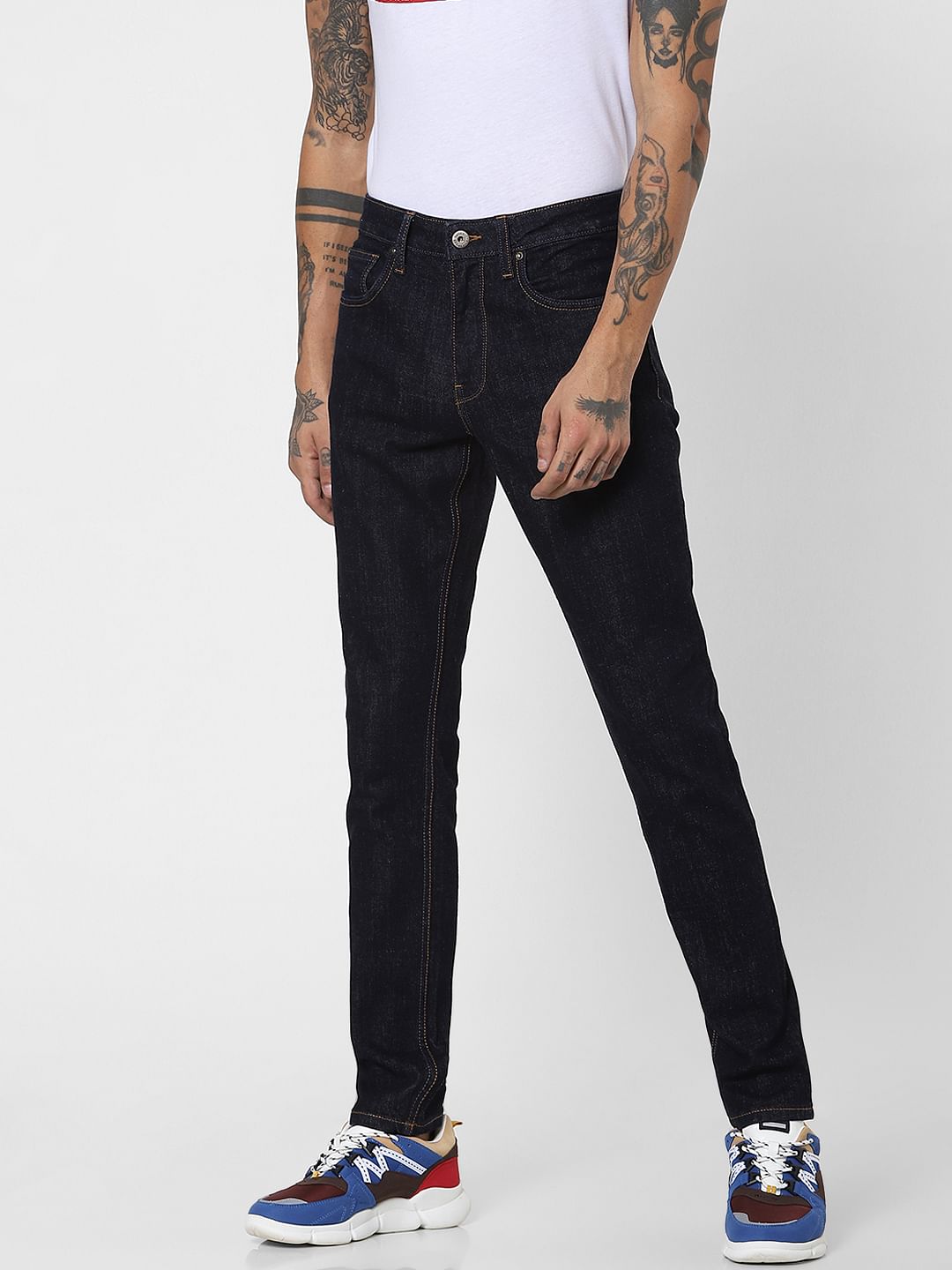 Blue Mid Rise Skinny Fit Jeans