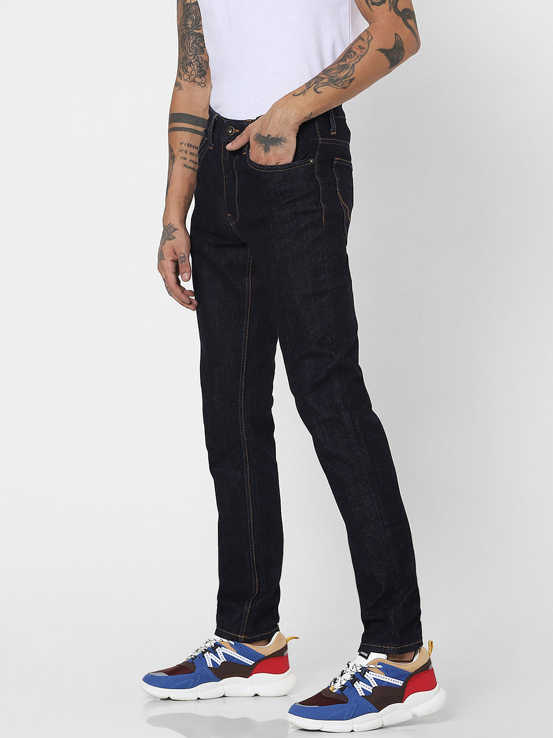 Blue Mid Rise Skinny Fit Jeans